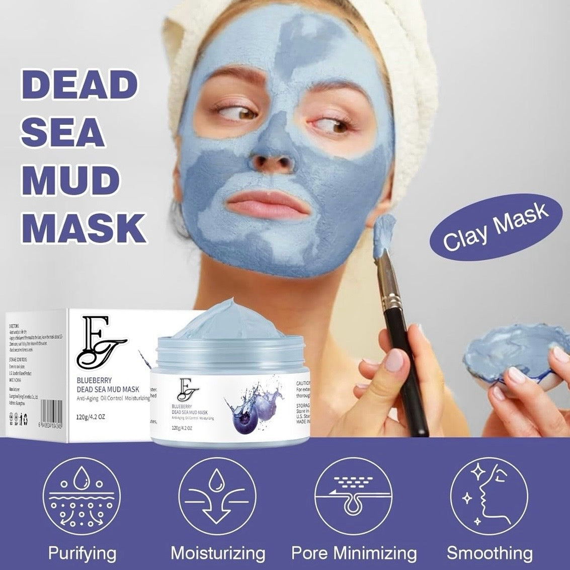 Blueberry Dead Sea Clay Mask โ Anti-Aging & Detox for Radiant, Clear Skin