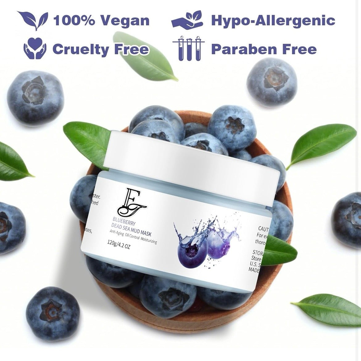 Blueberry Dead Sea Clay Mask โ Anti-Aging & Detox for Radiant, Clear Skin