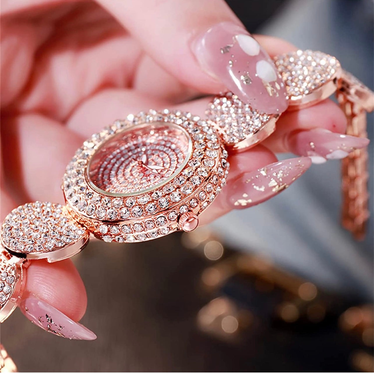 Ladies Exqusite Semi Precious Chrystal & Cubic Zirconia Watch in Gold,Silver Or Rose Gold