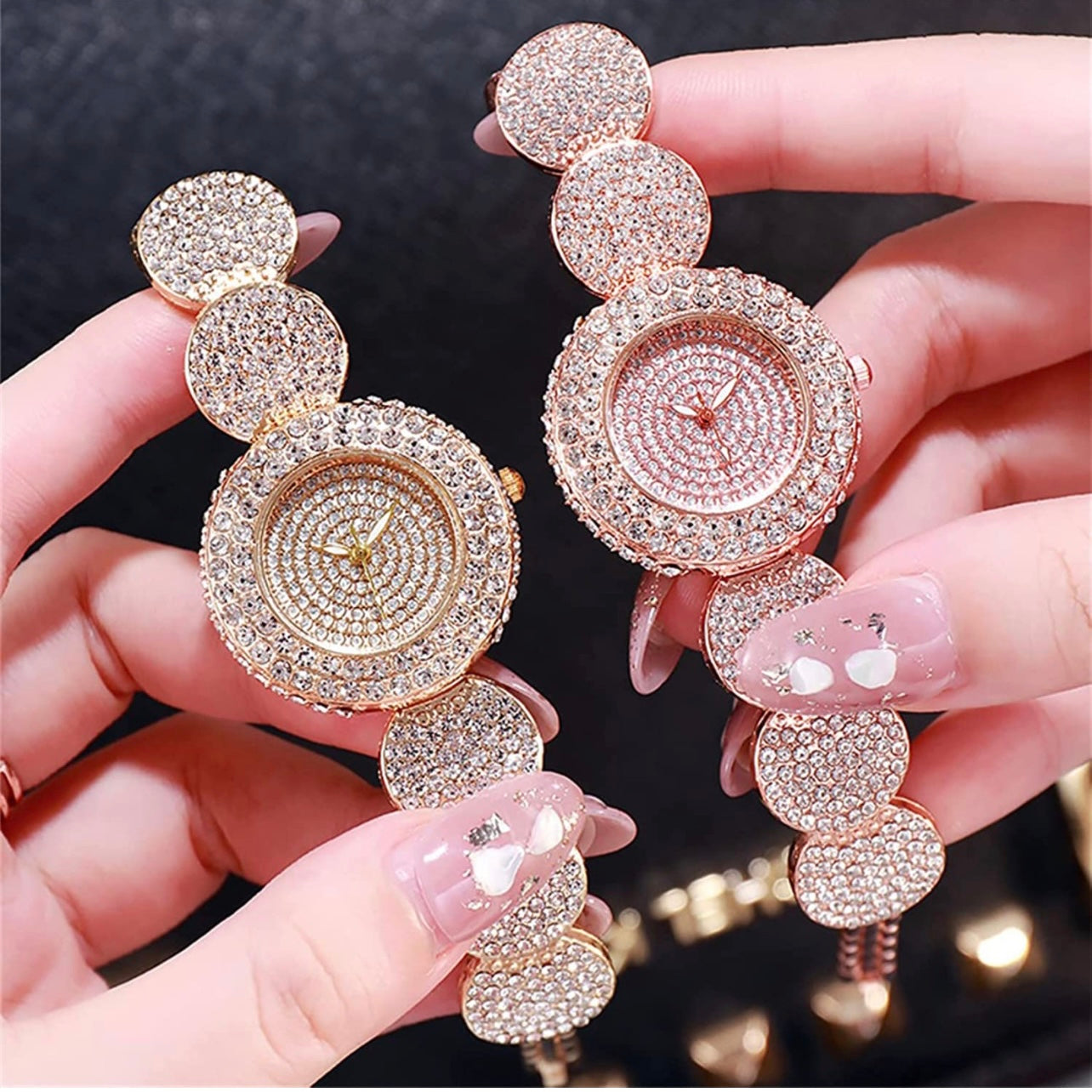 Ladies Exqusite Semi Precious Chrystal & Cubic Zirconia Watch in Gold,Silver Or Rose Gold