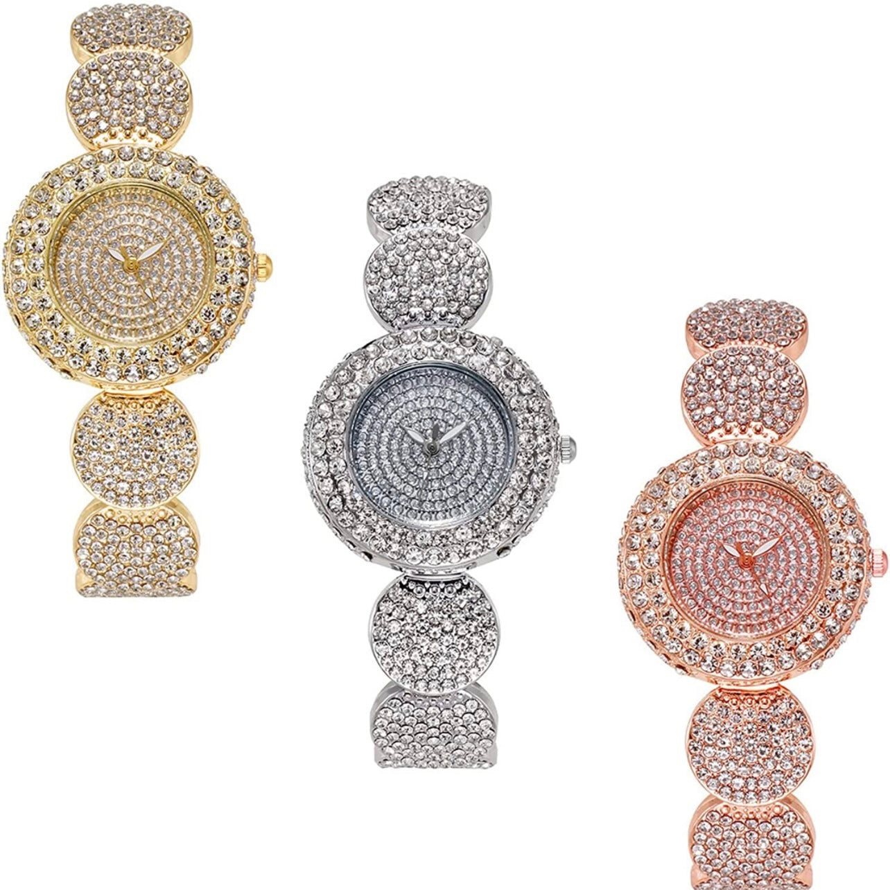 Ladies Exqusite Semi Precious Chrystal & Cubic Zirconia Watch in Gold,Silver Or Rose Gold