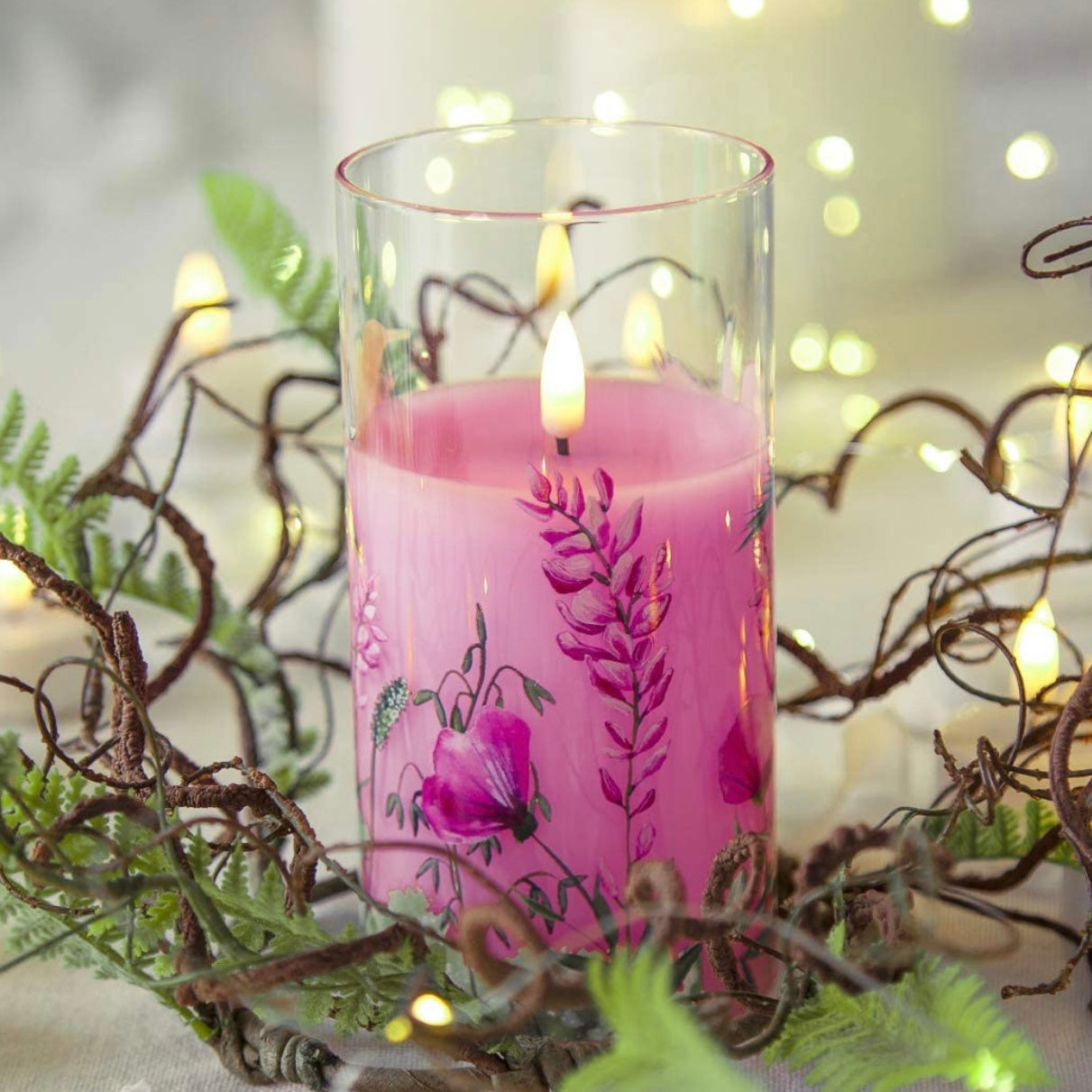 All Natural Premium 3D LED 3 Piece Flameless Handcrafted And Designed Glass Candle Set