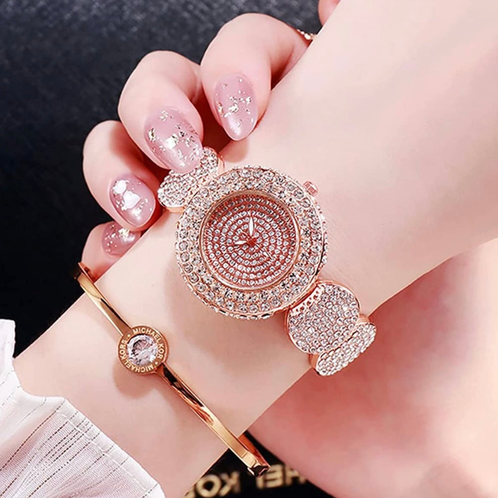 Ladies Exqusite Semi Precious Chrystal & Cubic Zirconia Watch in Gold,Silver Or Rose Gold
