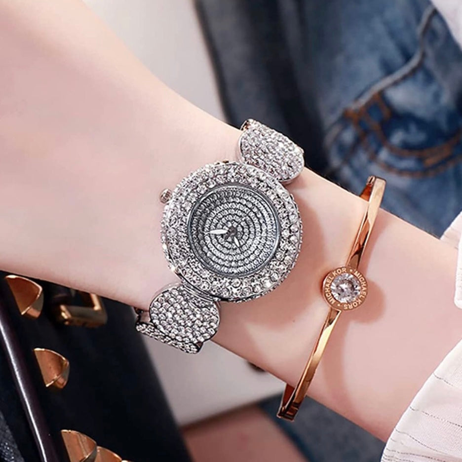 Ladies Exqusite Semi Precious Chrystal & Cubic Zirconia Watch in Gold,Silver Or Rose Gold