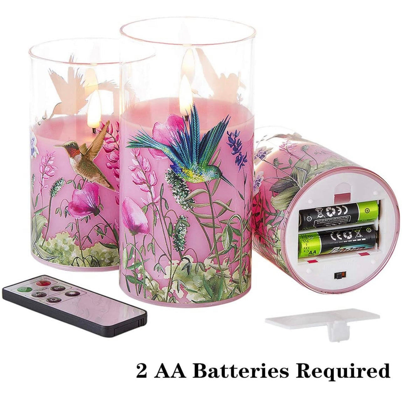 All Natural Premium 3D LED 3 Piece Flameless Handcrafted And Designed Glass Candle Set